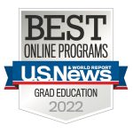 U、 2022年美国新闻和世界报道最佳在线课程研究生教育徽章。